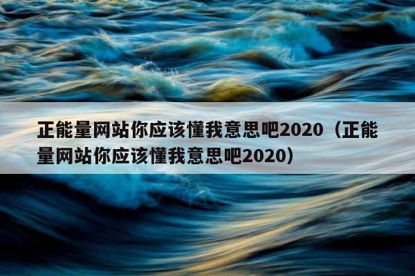 正能量网站你应该懂我意思吧2020（正能量网站你应该懂我意思吧2020） 第1张