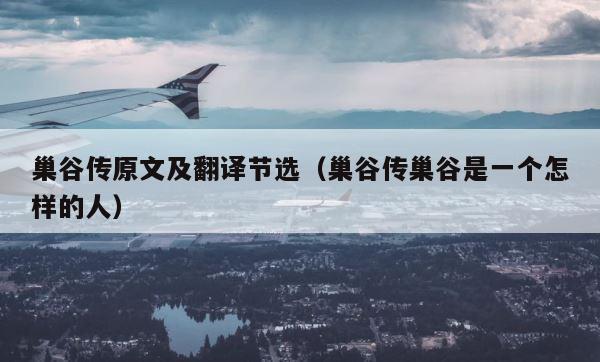 巢谷传原文及翻译节选（巢谷传巢谷是一个怎样的人） 第1张
