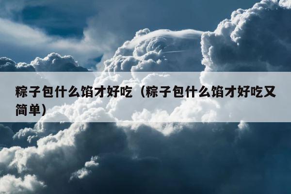 粽子包什么馅才好吃（粽子包什么馅才好吃又简单） 第1张