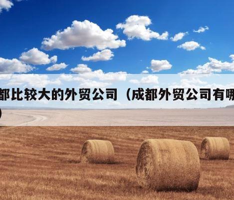 成都比较大的外贸公司（成都外贸公司有哪几家） 第1张