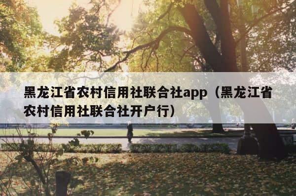 黑龙江省农村信用社联合社app（黑龙江省农村信用社联合社开户行） 第1张