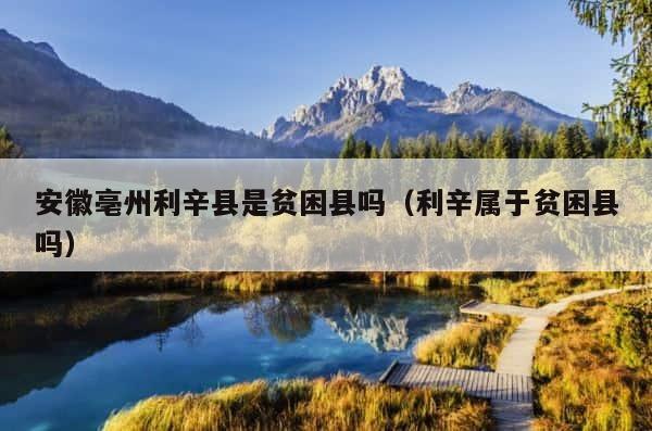 安徽亳州利辛县是贫困县吗（利辛属于贫困县吗） 第1张