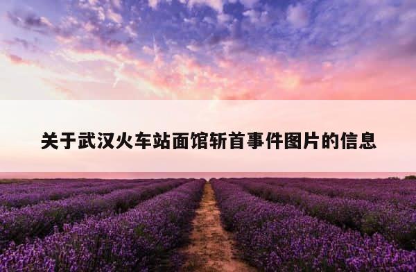 关于武汉火车站面馆斩首事件图片的信息 第1张