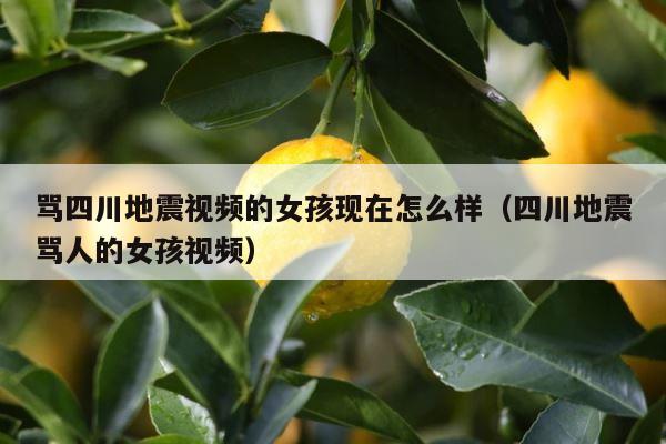 骂四川地震视频的女孩现在怎么样（四川地震骂人的女孩视频） 第1张