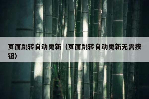 页面跳转自动更新（页面跳转自动更新无需按钮） 第1张