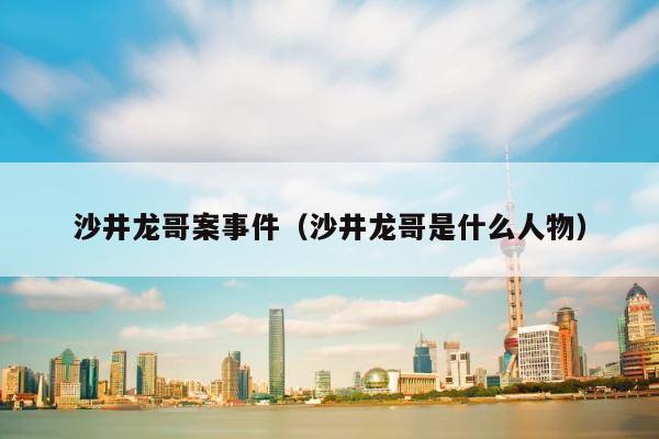 沙井龙哥案事件（沙井龙哥是什么人物） 第1张