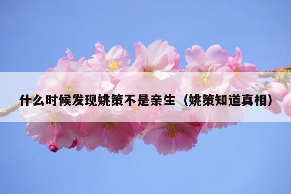 什么时候发现姚策不是亲生（姚策知道真相） 第1张