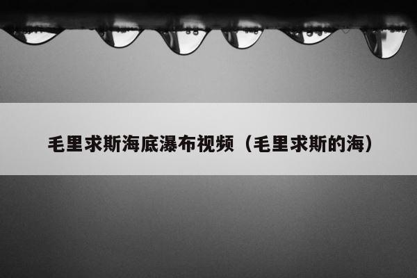 毛里求斯海底瀑布视频（毛里求斯的海） 第1张
