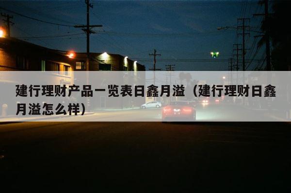 建行理财产品一览表日鑫月溢（建行理财日鑫月溢怎么样） 第1张