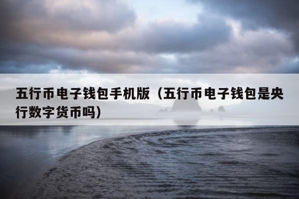 五行币电子钱包手机版（五行币电子钱包是央行数字货币吗） 第1张