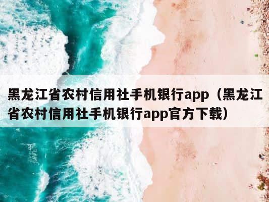 黑龙江省农村信用社手机银行app（黑龙江省农村信用社手机银行app官方下载） 第1张