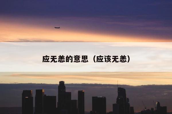 应无恙的意思（应该无恙） 第1张