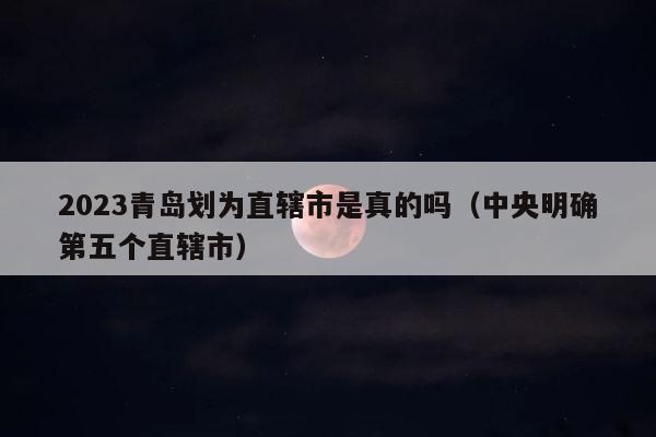 2023青岛划为直辖市是真的吗（中央明确第五个直辖市） 第1张