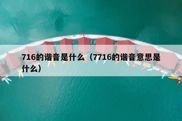 716的谐音是什么（7716的谐音意思是什么） 第1张