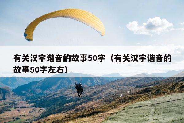 有关汉字谐音的故事50字（有关汉字谐音的故事50字左右） 第1张