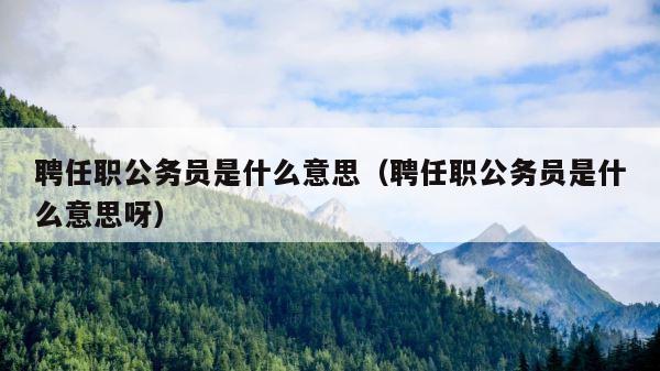 聘任职公务员是什么意思（聘任职公务员是什么意思呀） 第1张
