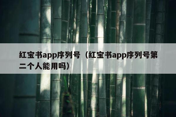 红宝书app序列号（红宝书app序列号第二个人能用吗） 第1张