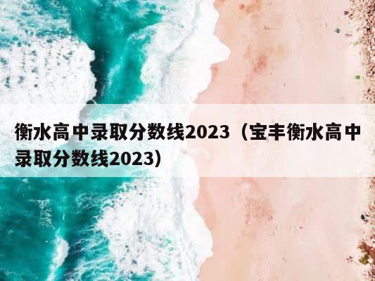 衡水高中录取分数线2023（宝丰衡水高中录取分数线2023） 第1张