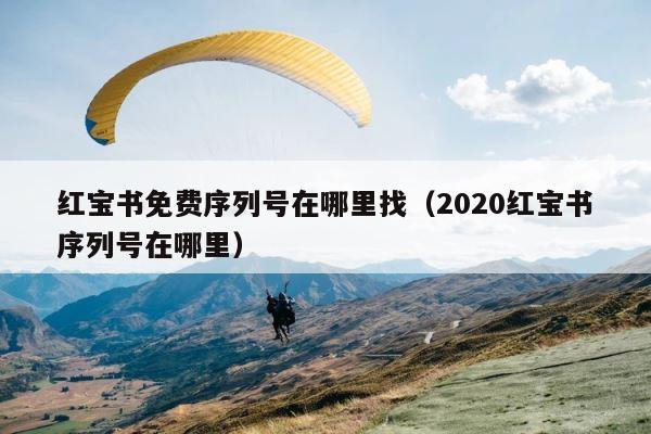 红宝书免费序列号在哪里找（2020红宝书序列号在哪里） 第1张
