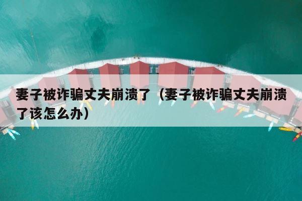 妻子被诈骗丈夫崩溃了（妻子被诈骗丈夫崩溃了该怎么办） 第1张