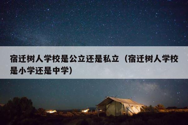 宿迁树人学校是公立还是私立（宿迁树人学校是小学还是中学） 第1张