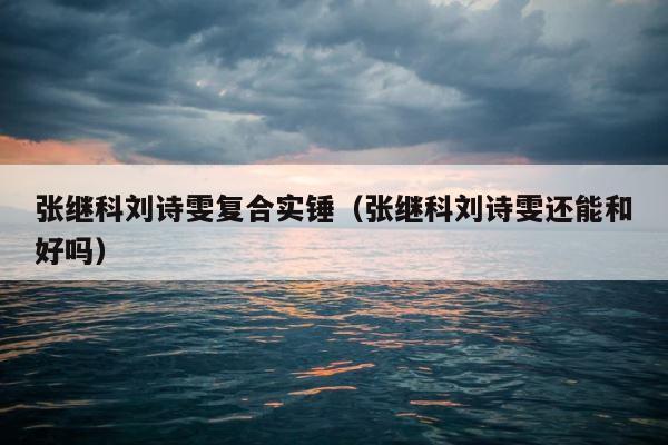 张继科刘诗雯复合实锤（张继科刘诗雯还能和好吗） 第1张