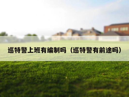 巡特警上班有编制吗（巡特警有前途吗） 第1张