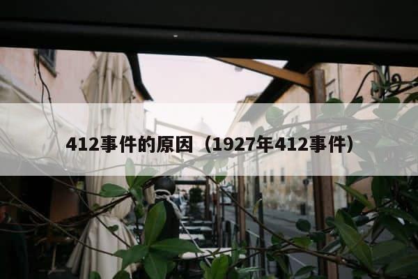 412事件的原因（1927年412事件） 第1张