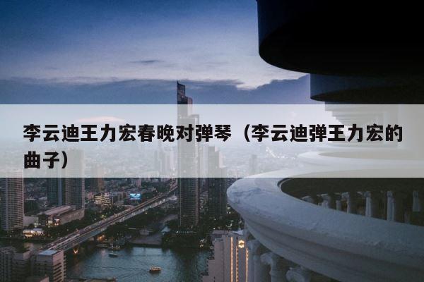 李云迪王力宏春晚对弹琴（李云迪弹王力宏的曲子） 第1张