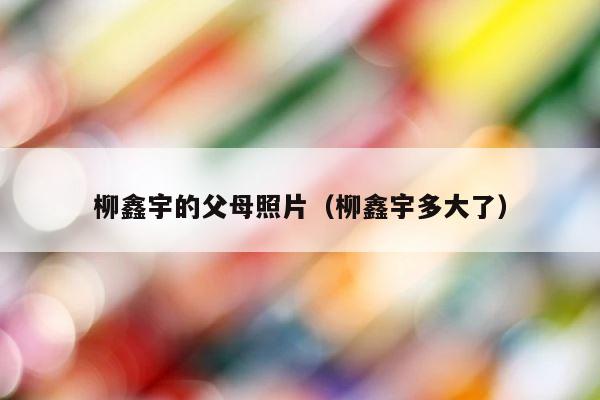 柳鑫宇的父母照片（柳鑫宇多大了） 第1张