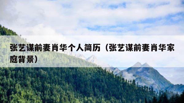 张艺谋前妻肖华个人简历（张艺谋前妻肖华家庭背景） 第1张