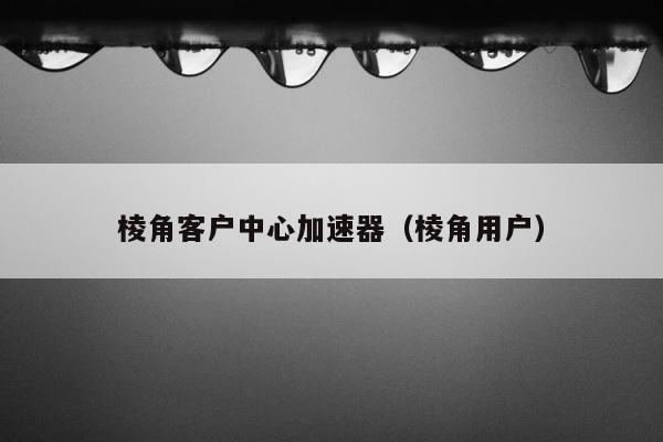 棱角客户中心加速器（棱角用户） 第1张