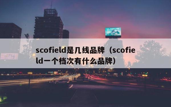 scofield是几线品牌（scofield一个档次有什么品牌） 第1张