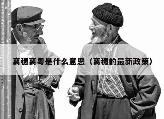 离穗离粤是什么意思（离穗的最新政策） 第1张