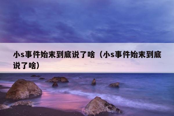 小s事件始末到底说了啥（小s事件始末到底说了啥） 第1张