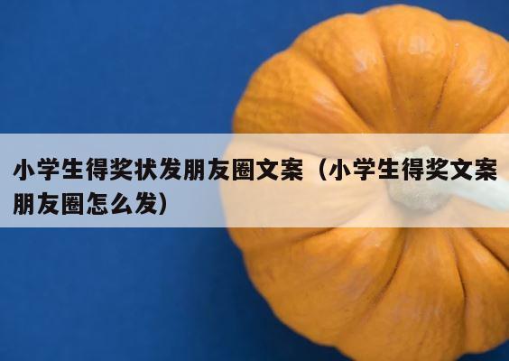 小学生得奖状发朋友圈文案（小学生得奖文案朋友圈怎么发） 第1张