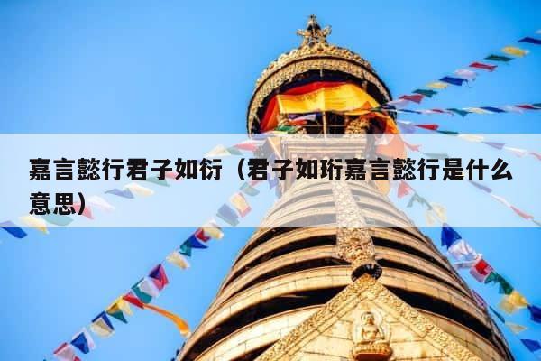 嘉言懿行君子如衍（君子如珩嘉言懿行是什么意思） 第1张
