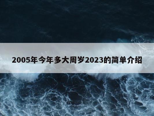 2005年今年多大周岁2023的简单介绍 第1张