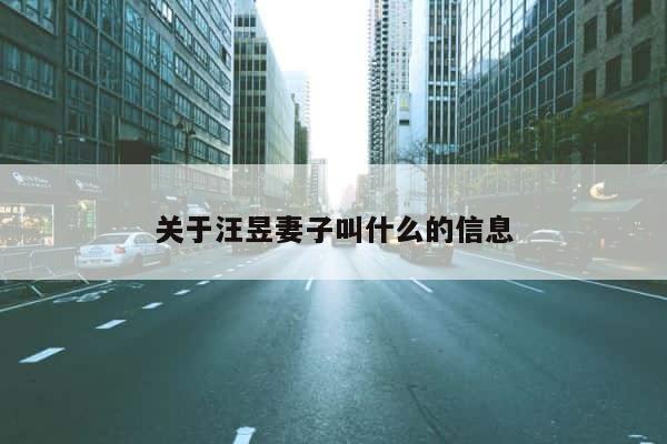关于汪昱妻子叫什么的信息 第1张