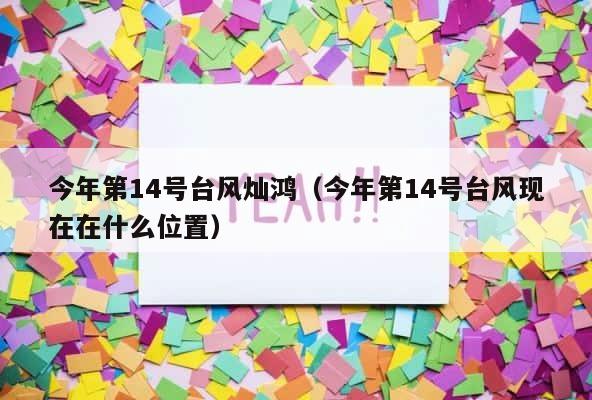 今年第14号台风灿鸿（今年第14号台风现在在什么位置） 第1张