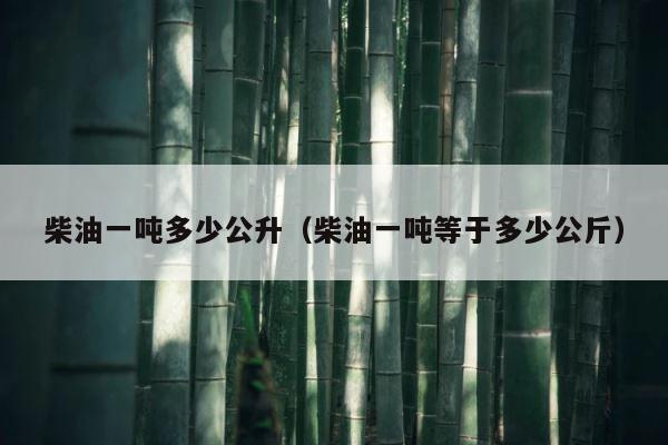 柴油一吨多少公升（柴油一吨等于多少公斤） 第1张