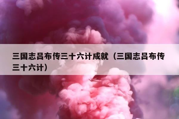 三国志吕布传三十六计成就（三国志吕布传 三十六计） 第1张