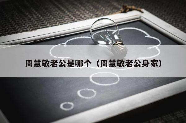 周慧敏老公是哪个（周慧敏老公身家） 第1张