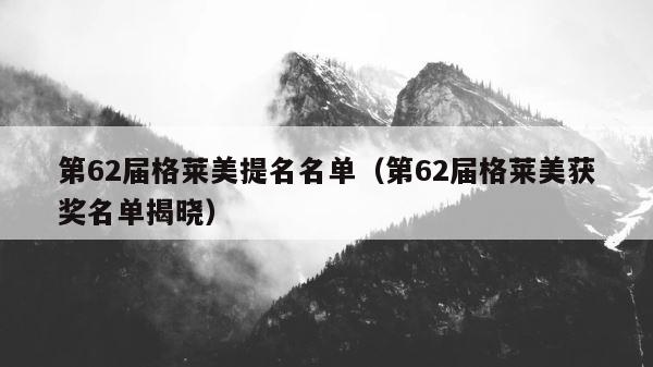 第62届格莱美提名名单（第62届格莱美获奖名单揭晓） 第1张
