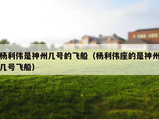 杨利伟是神州几号的飞船（杨利伟座的是神州几号飞船） 第1张