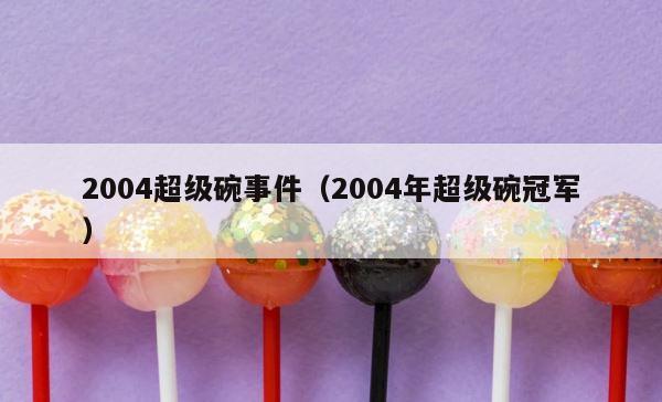 2004超级碗事件（2004年超级碗冠军） 第1张