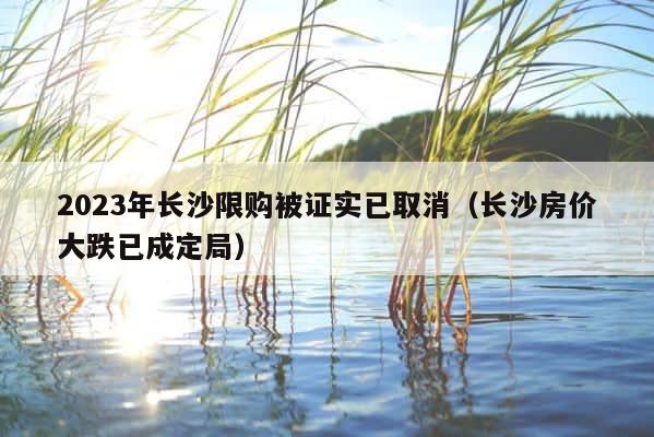 2023年长沙限购被证实已取消（长沙房价大跌已成定局） 第1张