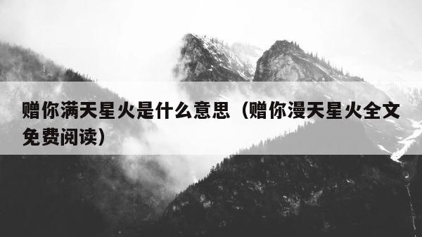 赠你满天星火是什么意思（赠你漫天星火全文免费阅读） 第1张