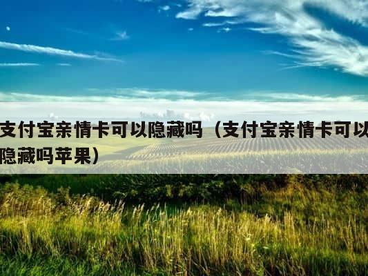 支付宝亲情卡可以隐藏吗（支付宝亲情卡可以隐藏吗苹果） 第1张