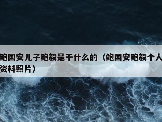 鲍国安儿子鲍毅是干什么的（鲍国安鲍毅个人资料照片） 第1张